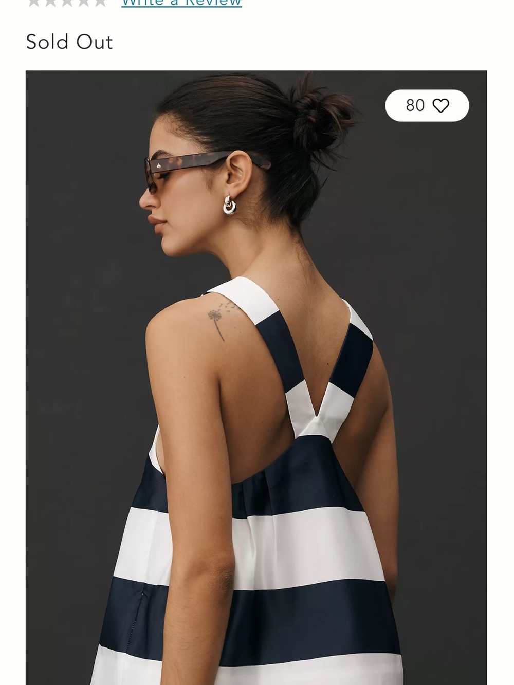 Maeve Navy and White Striped Two-Piece Skirt Set - Picture 3 of 9
